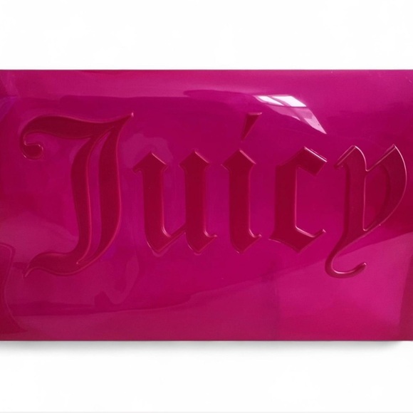 Juicy Couture Hot Pink Jelly Cosmetic Bag NWT w/ Travel Bottle - Picture 7 of 7